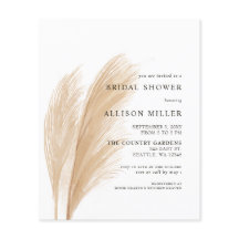 Invitación a la ducha de novia del Boho Pampas