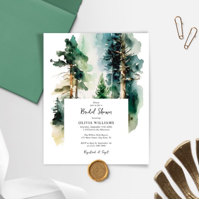 Lámina Invitación a la ducha de novia del bosque verde pr (Subido por el creador)