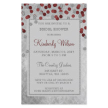 Invitación a la ducha de novia del Confetti rojo p