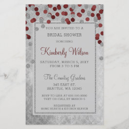 Lámina Invitación a la ducha de novia del Confetti rojo p