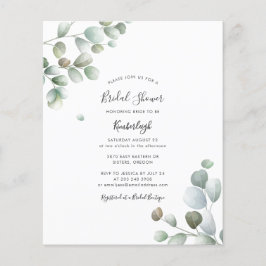 Lámina Invitación a la ducha de novia del follaje de euca