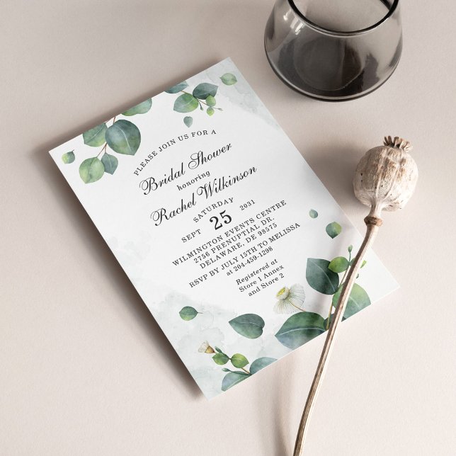 Lámina Invitación a la ducha de novia del follaje de euca (Subido por el creador)