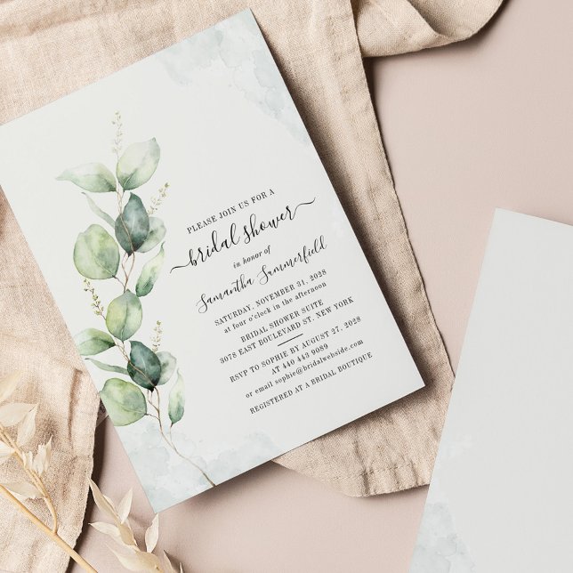 Lámina Invitación a la ducha de novia del follaje de euca (Subido por el creador)