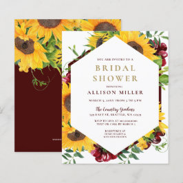 Lámina Invitación a la ducha de novia del girasol de Borg