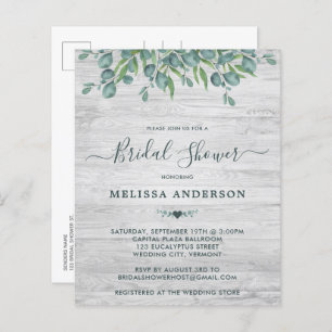 Lámina Invitación a la ducha de novia del presupuesto Euc