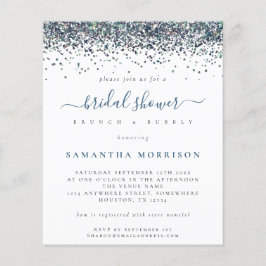 Lámina Invitación a la ducha de novia del Purpurina azul 