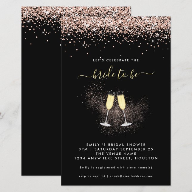 Lámina Invitación a la ducha de novia del Purpurina de pr (Anverso / Reverso)