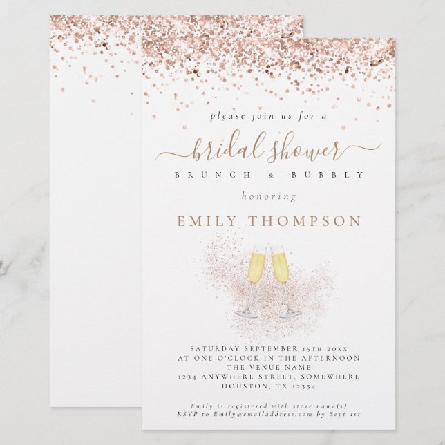 Lámina Invitación a la ducha de novia del Purpurina de pr (Anverso / Reverso)