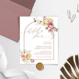 Lámina Invitación a la ducha de novia del Rosa Budget Boh