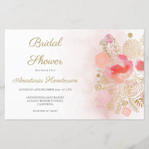 Lámina Invitación a la ducha de novia elegante en el pres
