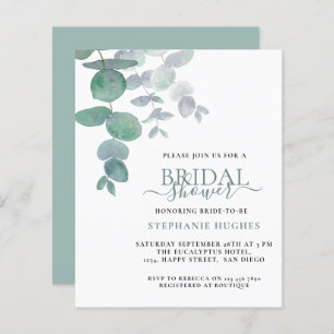 Lámina Invitación a la ducha de novia Eucalyptus