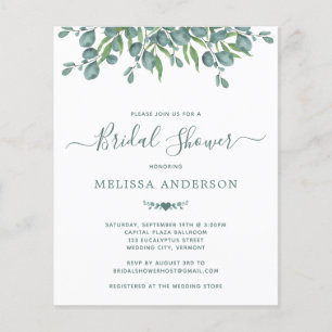 Lámina Invitación a la ducha de novia Eucalyptus Bridal G