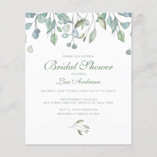 Lámina Invitación a la ducha de novia Eucalyptus Greenery