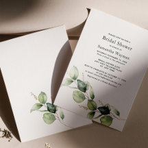 Invitación a la ducha de novia Eucalyptus Greenery