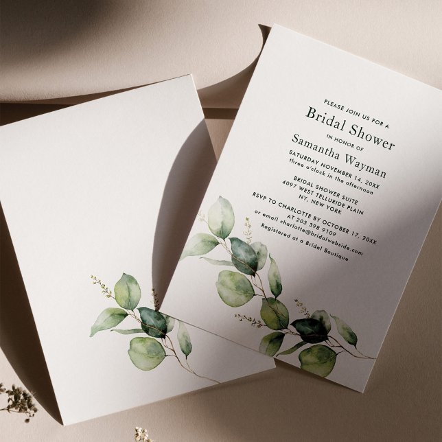 Lámina Invitación a la ducha de novia Eucalyptus Greenery (Subido por el creador)