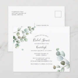 Lámina Invitación a la ducha de novia Eucalyptus Greenery