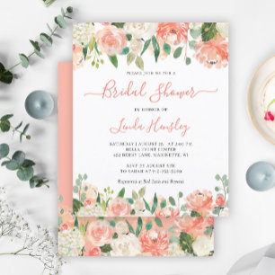 Lámina Invitación a la ducha de novia floral de Coral Mod