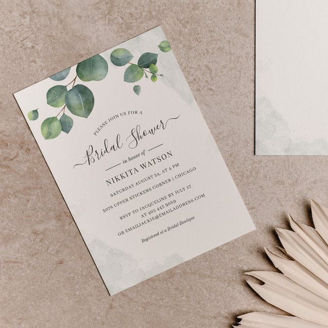 Lámina Invitación a la ducha de novia floral de Eucalyptu (Subido por el creador)