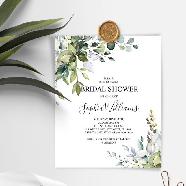 Lámina Invitación a la ducha de novia floral de Eucalyptu (Subido por el creador)