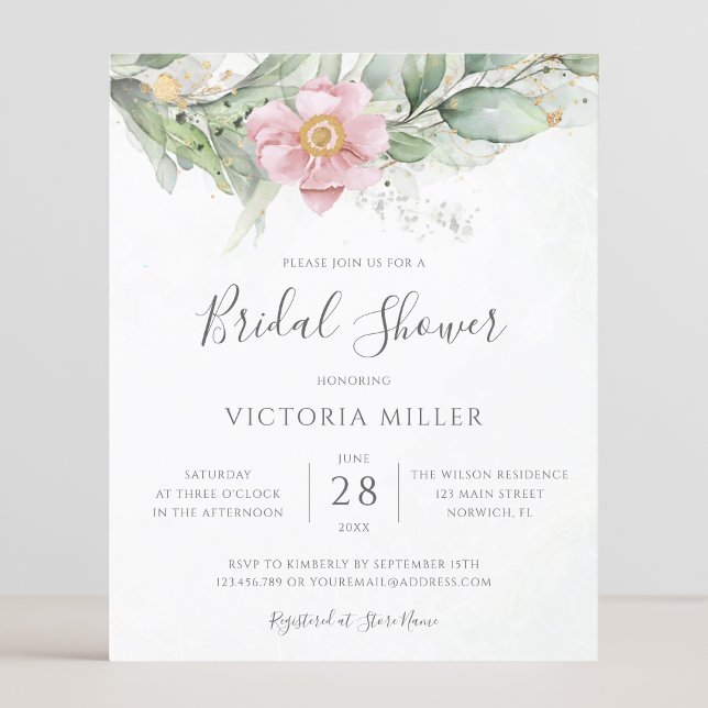 Lámina Invitación a la ducha de novia floral de Eucalyptu (Subido por el creador)