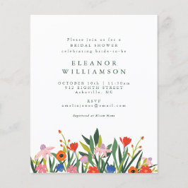 Lámina Invitación a la ducha de novia floral de jardín co