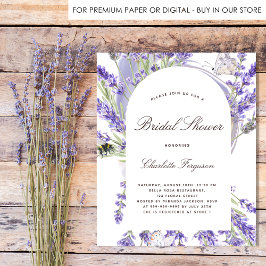 Lámina Invitación a la ducha de novia floral de lavanda p