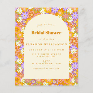 Lámina Invitación a la ducha de novia floral de Naranja d