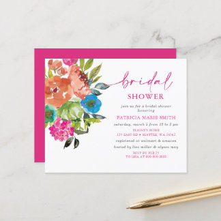 Lámina Invitación a la ducha de novia floral de Naranja r