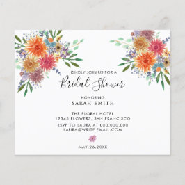 Lámina Invitación a la ducha de novia floral moderna