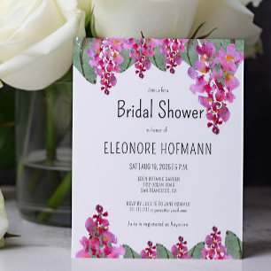 Lámina Invitación a la ducha de novia floral rosa
