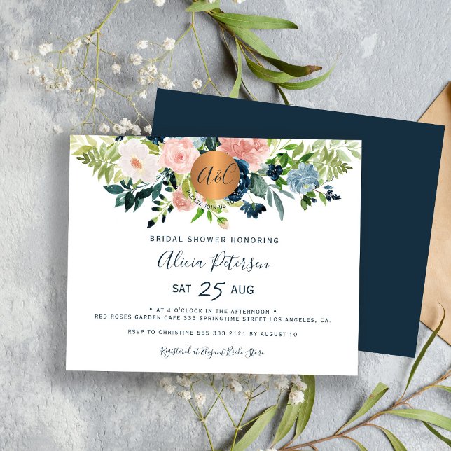 Lámina Invitación a la ducha de novia floral rosa de la m (Subido por el creador)