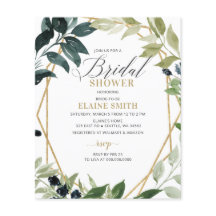 Invitación a la ducha de novia geométrica de la ve