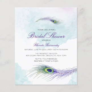 Lámina Invitación a la ducha de novia Peacock Presupuesta