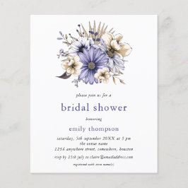 Lámina Invitación a la ducha de novia Purple Lilac Floral