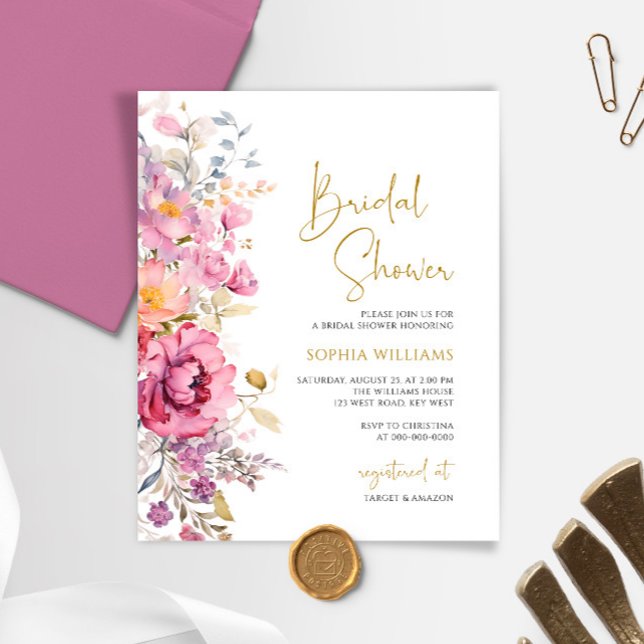 Lámina Invitación a la ducha de novia Purple Wildflowers  (Subido por el creador)