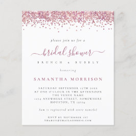 Lámina Invitación a la ducha de novia Purpurina rosado de