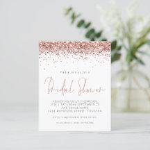 Invitación a la ducha de novia Rosa de oro Purpuri
