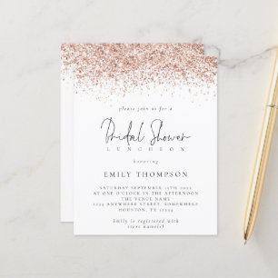 Lámina Invitación a la ducha de novia Rosa de oro Purpuri