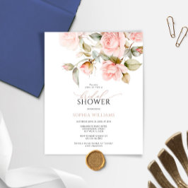 Lámina Invitación a la ducha de novia rosa y verde