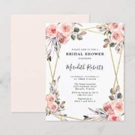 Lámina Invitación a la ducha de novia Rubor rosa Roses ro