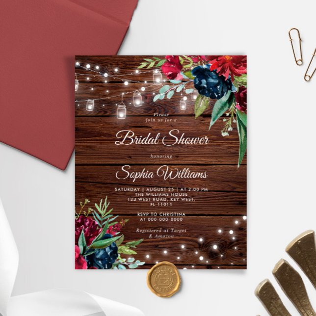 Lámina Invitación a la ducha de novia ruidosa en Borgoña (Subido por el creador)