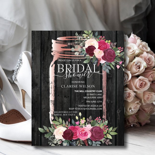 Lámina Invitación a la ducha de novia Rústica Mason Jar (Subido por el creador)