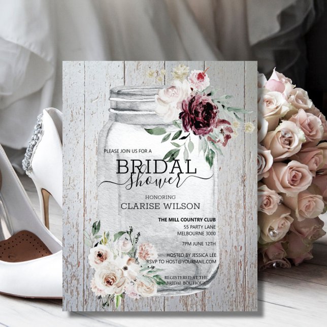 Lámina Invitación a la ducha de novia Rústica Mason Jar (Subido por el creador)