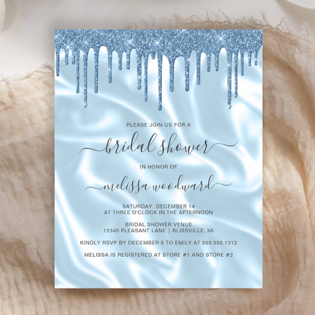 Lámina Invitación a la ducha de novia Satin Purpurina azu (Subido por el creador)