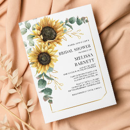 Lámina Invitación a la ducha de novia sunflower de eucali