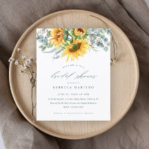 Invitación a la ducha de novia Sunflower Elegante 