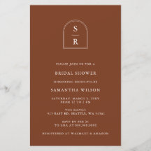 Invitación a la ducha de novia terracota