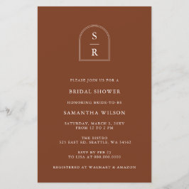 Lámina Invitación a la ducha de novia terracota