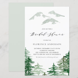 Lámina Invitación a la ducha de novia Watercolor Woodland