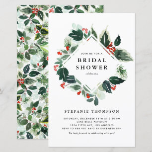 Lámina Invitación a la ducha de novia Winterberry Holly G
